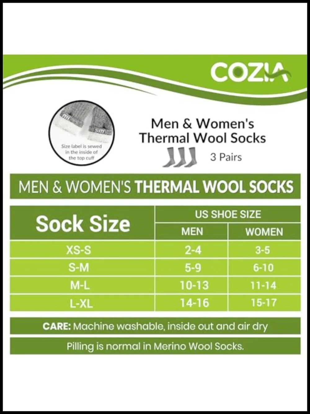 Cozy Merino Wool Thermal Socks for Men Women, Winter Warm Hiking Crew Socks
